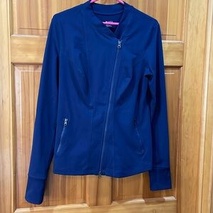 ZELLA NAVY Zip Up Active Jacket Stretch Long Sleeve Performance size L